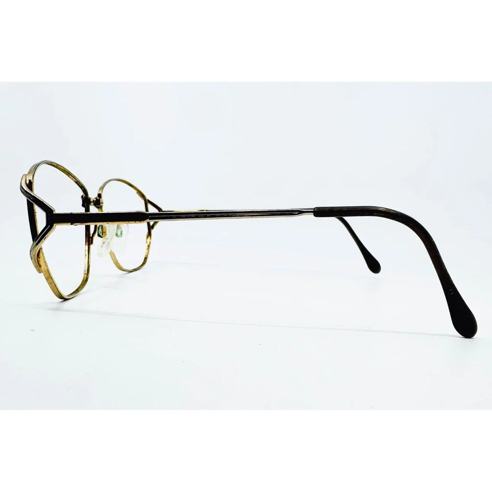 Luxottica Mabel Eyeglasses Womens Gold Vintage Italy 56-15-130